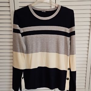 OLSEN INK BLUE SUPER SOFT KNIT GERMAN MADE SWEATER (NEW $100) SZ M-8